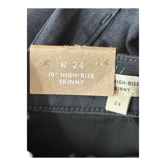 Madewell 10" high rise skinny jeans black size W 24 - Picture 6 of 7